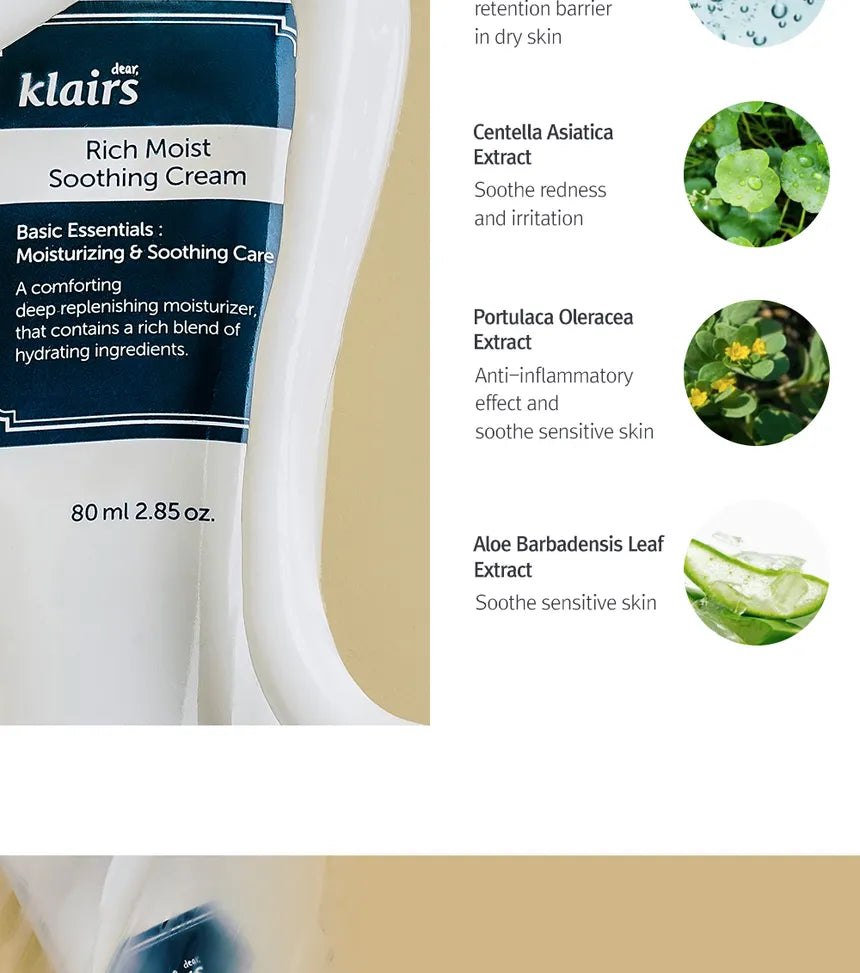 Dear, Klairs, Rich Moist Soothing Cream