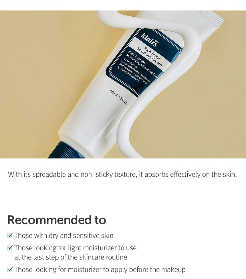 Dear, Klairs, Rich Moist Soothing Cream